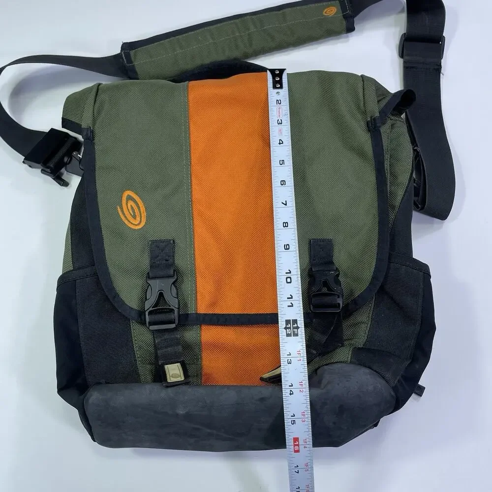 Timbuk Messenger Bag Multi Pockets Shoulder Strap Green Orange Commute Office